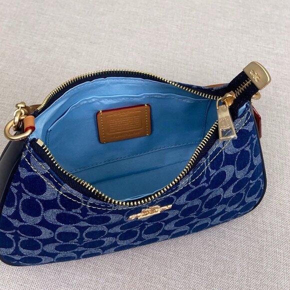 Coach Teri Shoulder Bag Signature Denim CAF82 outlet new - Picture 7 of 8